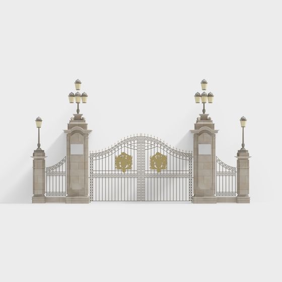 Elegant Royal Gate 3D model for Creative Projects