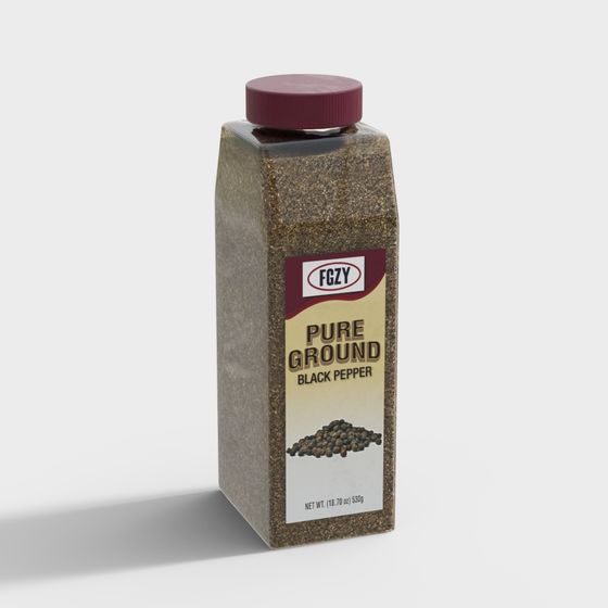 FCZY Pure Ground Black Pepper Bottle 3D model