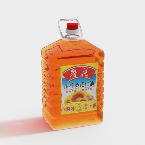 Sunflower Oil Bottle 3D Model for Everyday Scenes