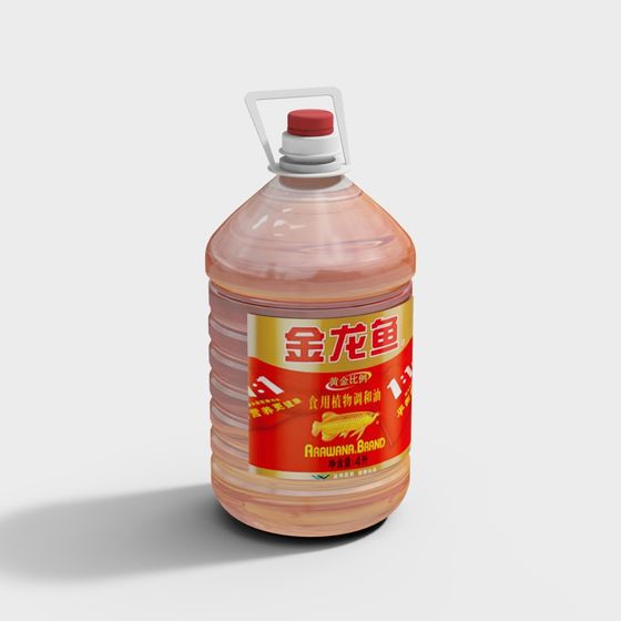 Realistic Jinlongyu Edible Oil Bottle 3D Model