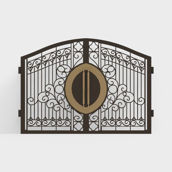 Elegant Low-Poly Iron Gate 3D model