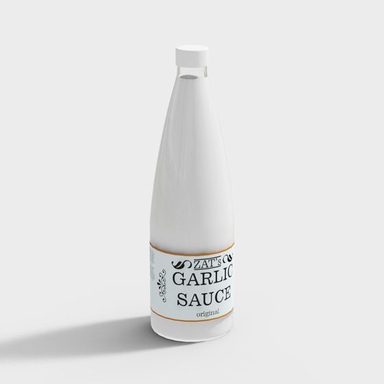 Elegant Garlic Sauce Bottle 3D model