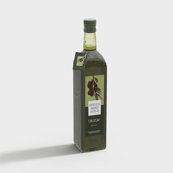 Realistic Olive Oil Bottle 3D Model