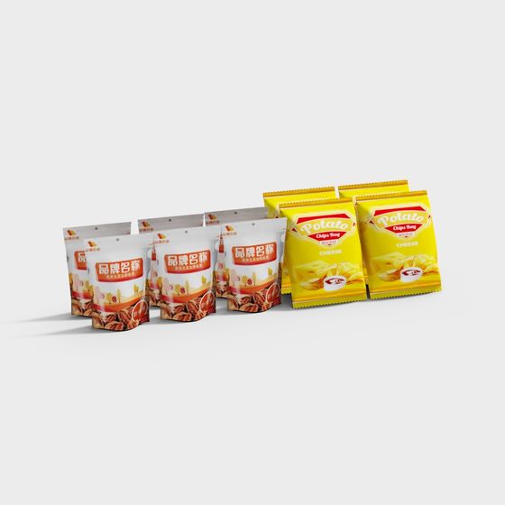 Realistic Chips Packaging Bag 3D model