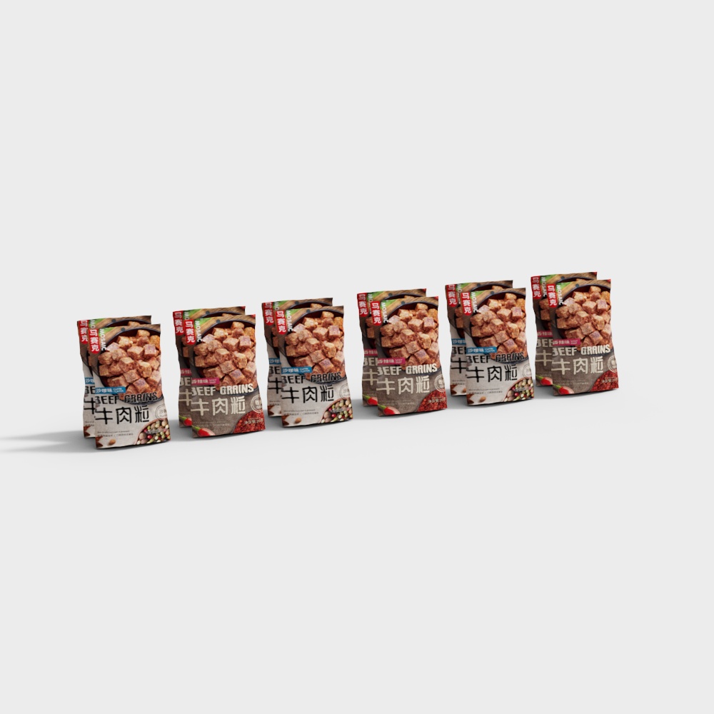 Realistic Beef Jerky Packaging Bag 3D model