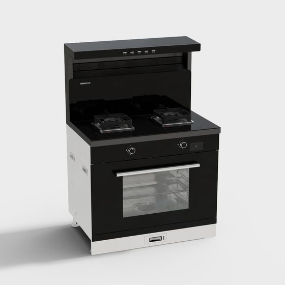 Sleek Integrated Stove 3D Model for Modern Kitchens