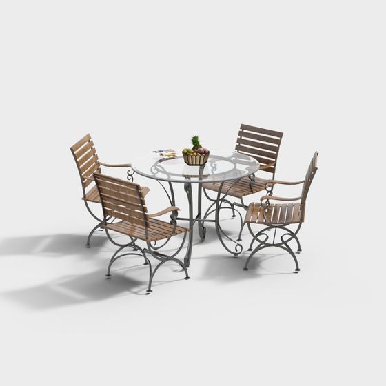 야외 테이블과 의자 조합