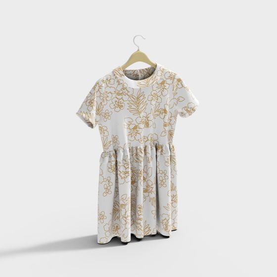 Floral Harmony 3D model - Low Polygon Clothing Design