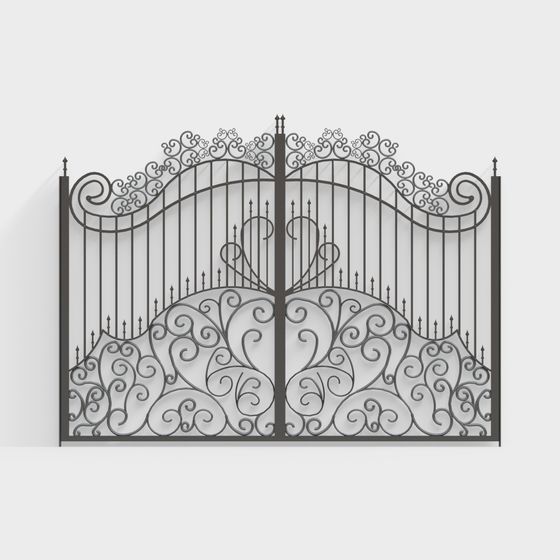 Grand Low-Poly Iron Gate 3D model for Creative Projects