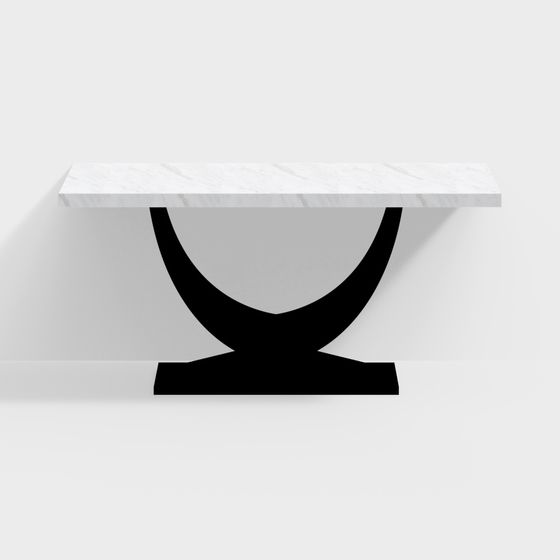 Stylish Marble Dining Table 3D model for Creative Projects