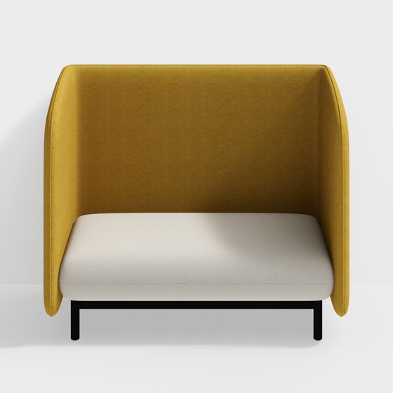 Elegant Mustard Yellow 3D Chair Model for Creative Spaces