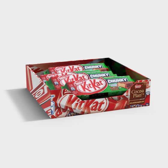 Realistic KitKat Chocolate Bar 3D model