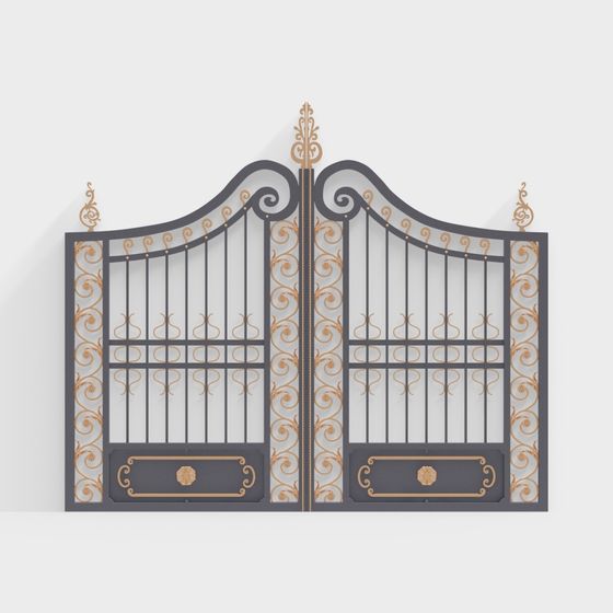 Elegant Iron Gate 3D model for Stunning Designs