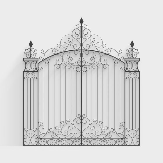Elegant Iron Gate 3D model for Enchanting Gardens