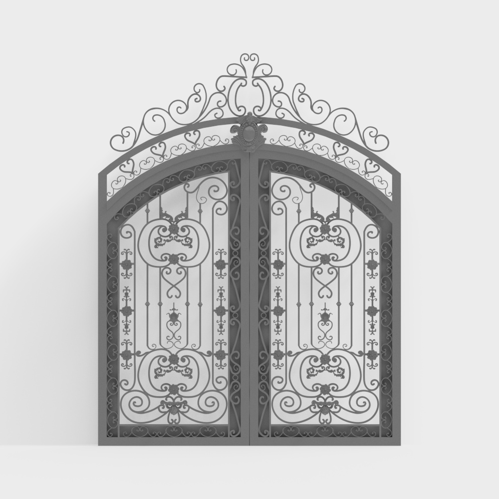 Portail en fer forgé de cour