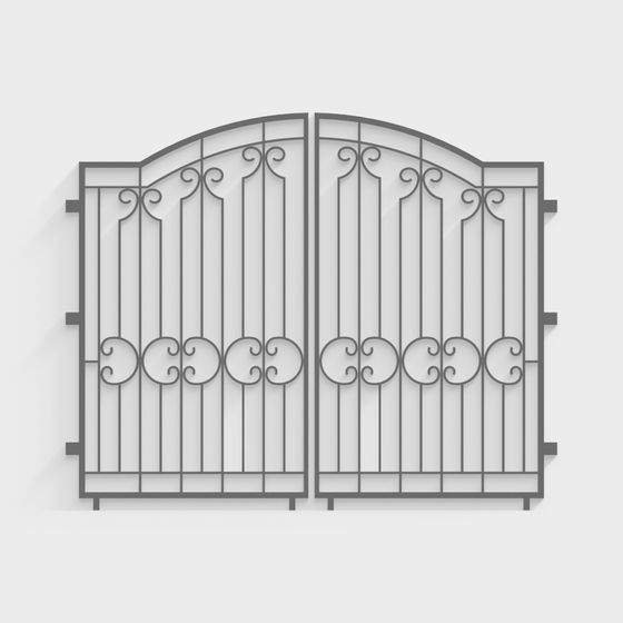 Elegant Iron Gate 3D Model for Modern Landscapes