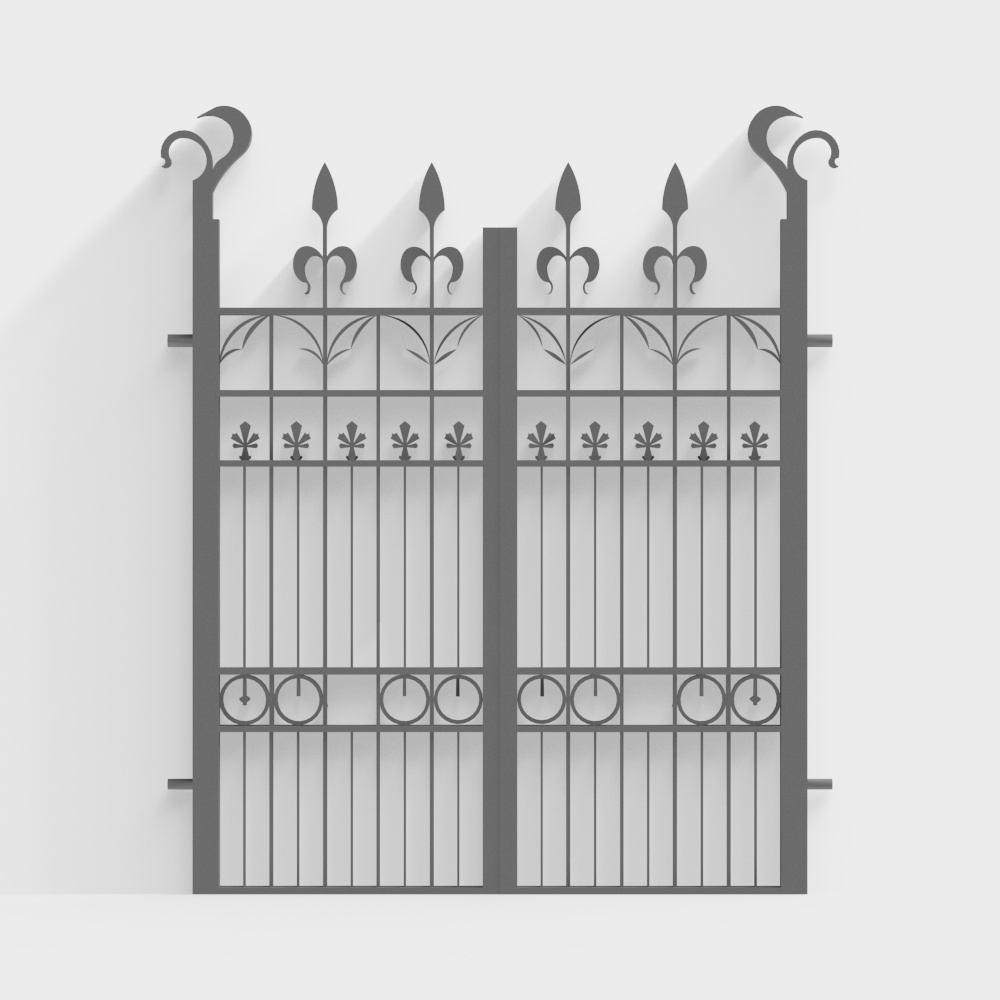 Portail en fer forgé de cour