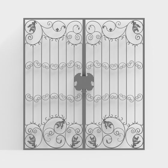 Elegant Iron Gate 3D model