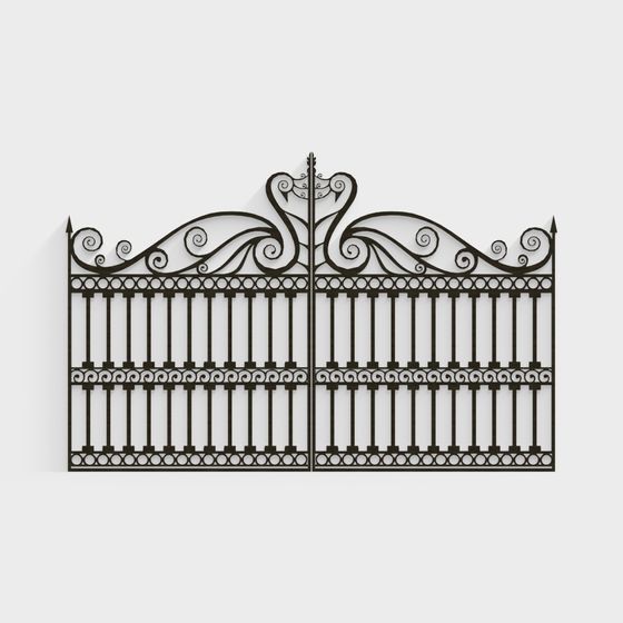 Elegant Iron Gate 3D Model for Creative Projects
