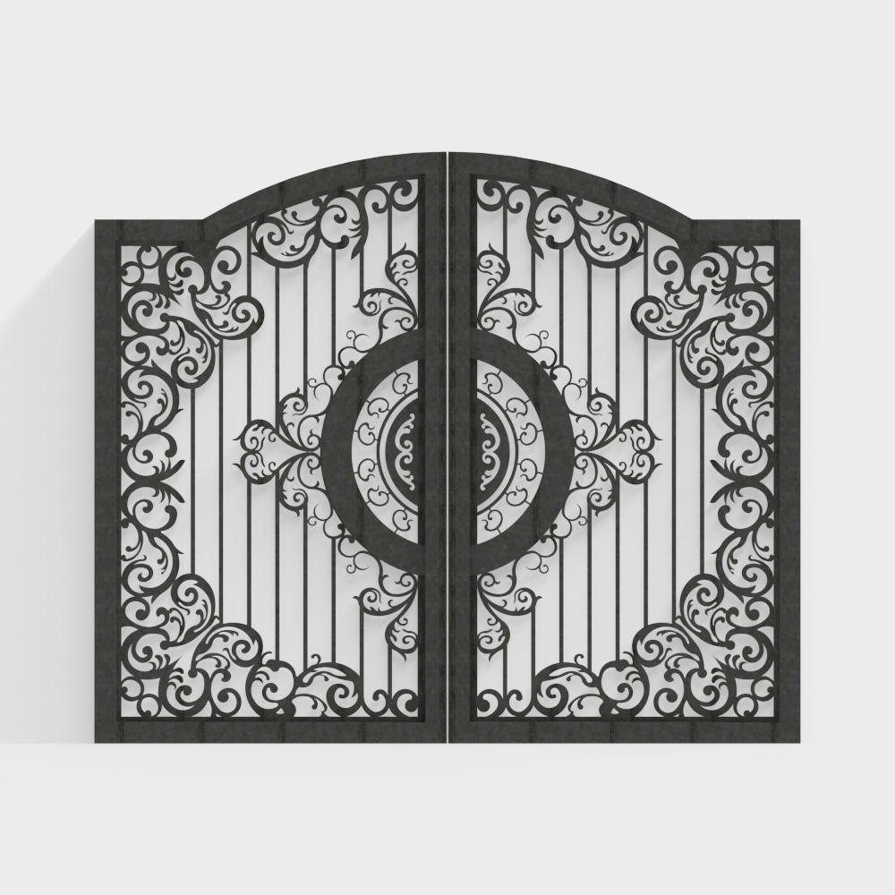 Portail en fer forgé de cour