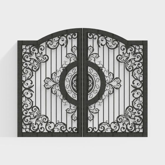 Portail en fer forgé de cour