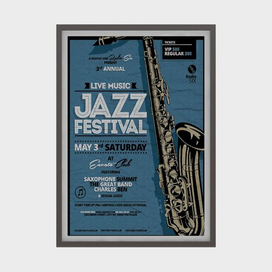 Jazz Festival Poster 3D model for Creative Projects
