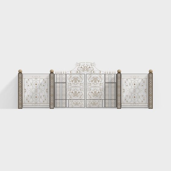 Artistic Wrought Iron Gate 3D model for Creative Spaces