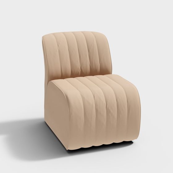 Low-Polygon Beige Armchair 3D model