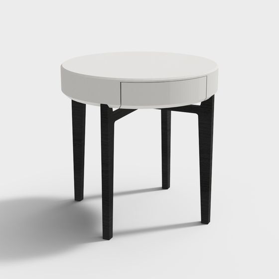 Chic Round Table Side Cabinet 3D model for Modern Interiors