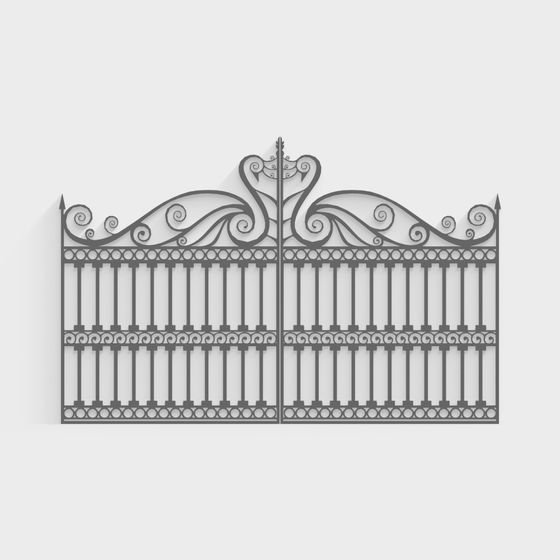Stylish Iron Gate 3D Model for Magical Landscapes