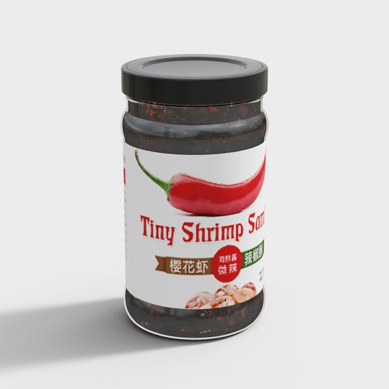 Tiny Shrimp Sauce Jar 3D model