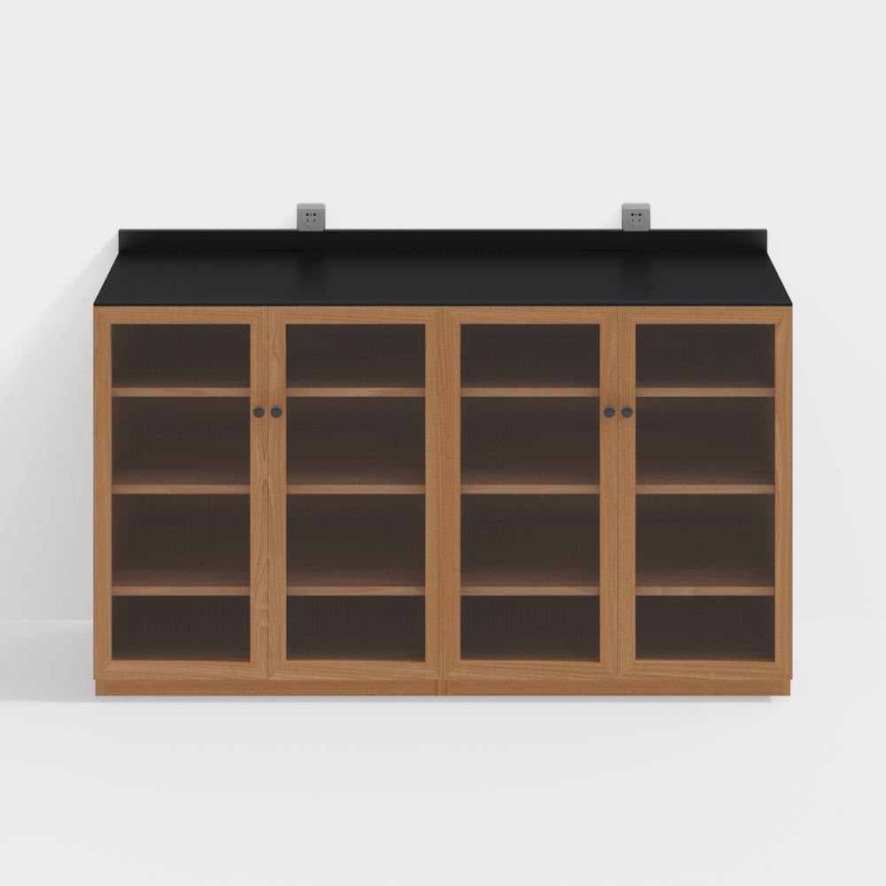 Two Black Furniture covered with side Cabinets B chest of drawers + B chest of drawers cherry wood