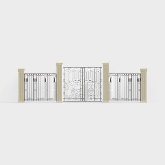 Stylish Iron Gate 3D Model for Creative Projects