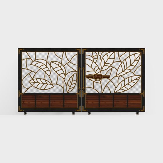 Artistic Entrance Door 3D Model in Low-Poly Style