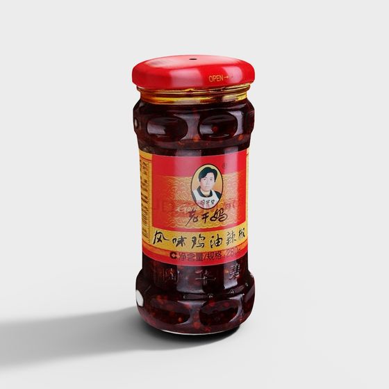 Realistic Chili Sauce Bottle 3D model