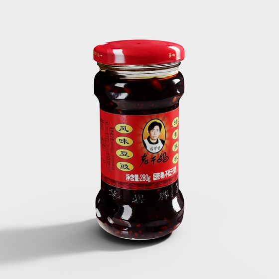 Old Godmother Chili Sauce Bottle 3D model