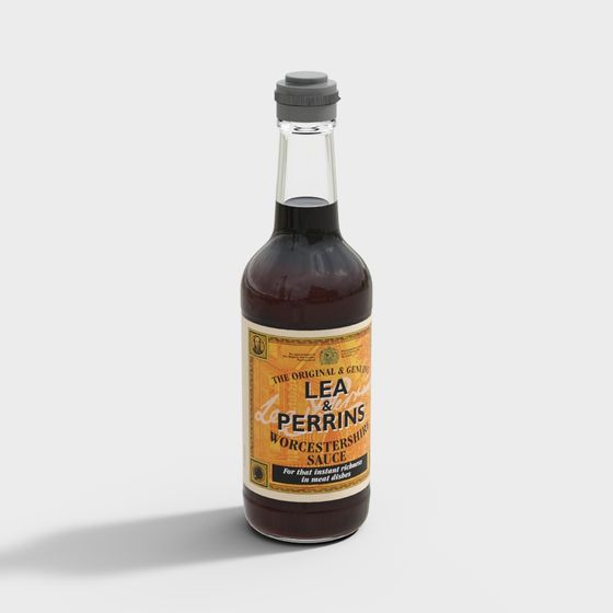 Classic Vintage Worcestershire Sauce Bottle 3D model