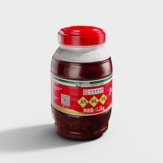 Oriental-Inspired Chili Sauce Bottle 3D Model