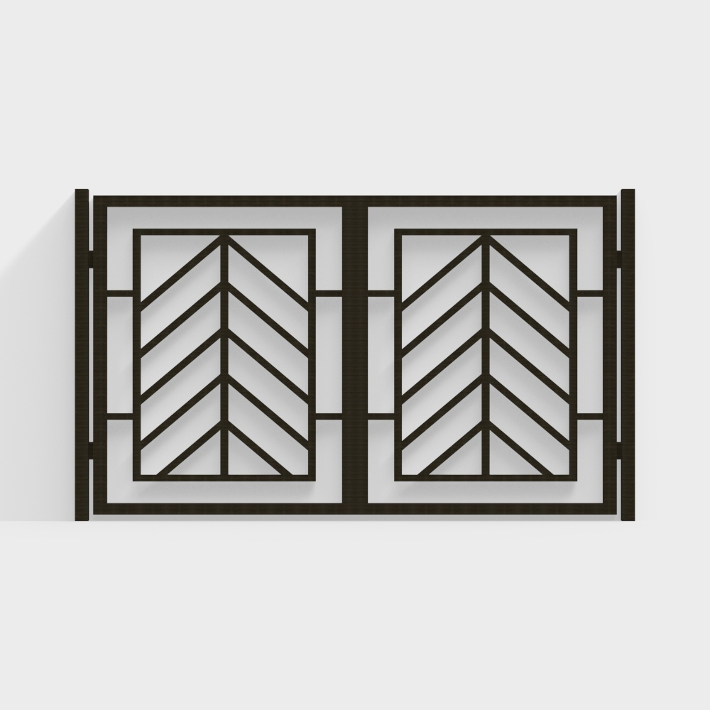 Puerta de hierro forjado para patio