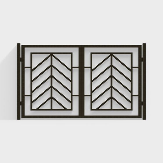 Puerta de hierro forjado para patio