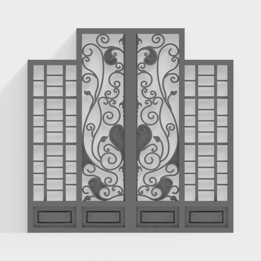 Courtyard wrought iron gate