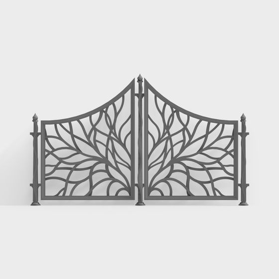 Elegant Vine Gate Low-Poly 3D model