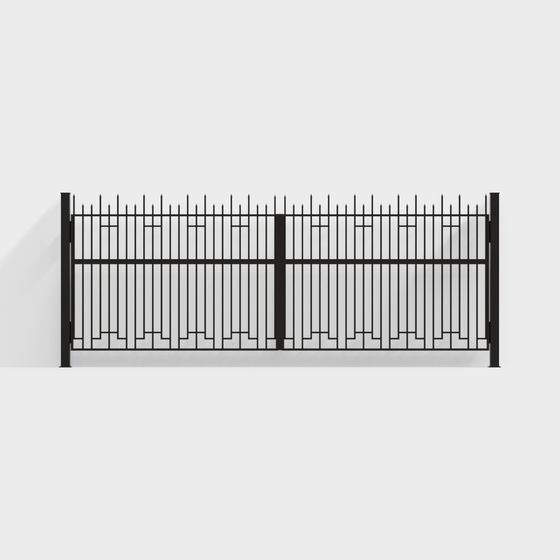 Elegant Low-Poly Iron Gate 3D model