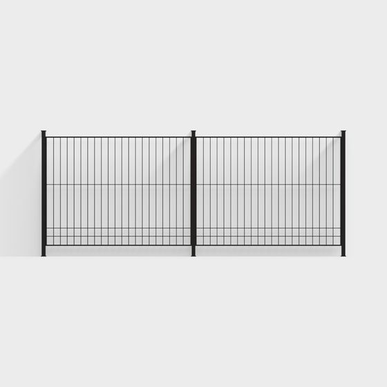 Urban Fence Low-Poly 3D Model
