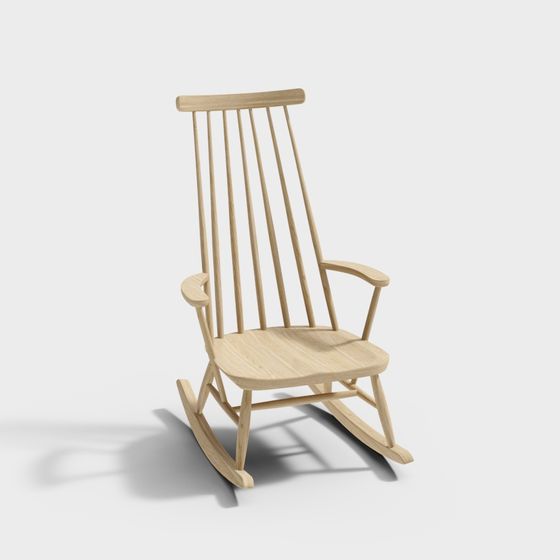 Charming Low-Poly Rocking Chair 3D model