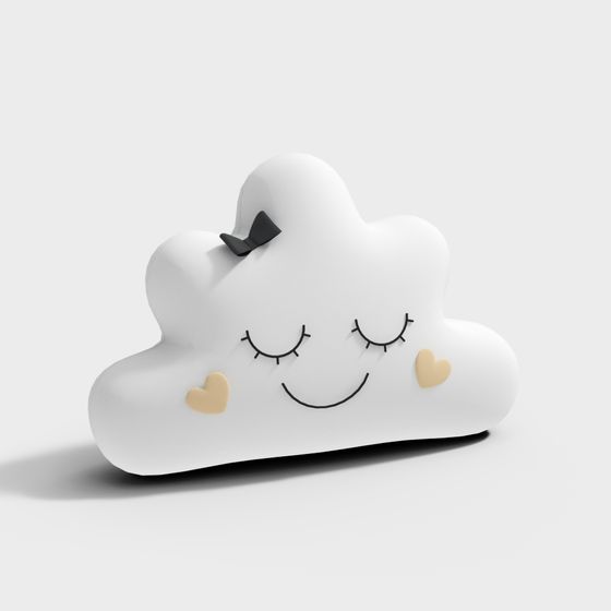 Charming Low-Poly Cloud 3D Model