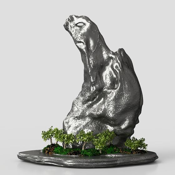 Stone Guardian 3D model - Low Poly High Detail