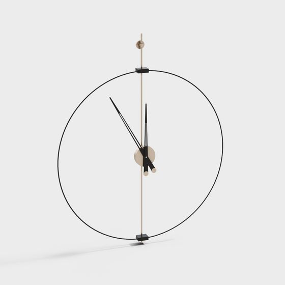 Elegant Minimalist Wall Clock 3D model