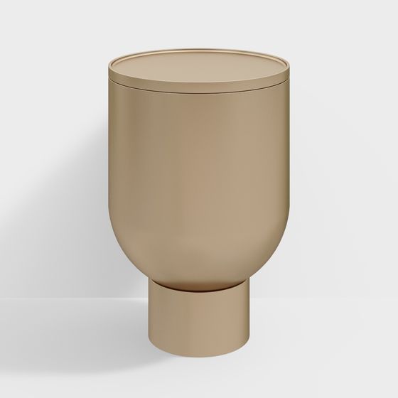 Elegant Low-Poly Beige Side Table 3D model