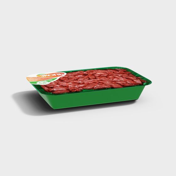Low-Poly Organic Meat Packaging 3D model